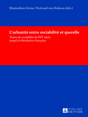 cover image of L'urbanité entre sociabilité et querelle